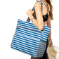 Beach Bag Large Foldable Sandproof Totes Bag With Zipper Beach Shoulder Bag