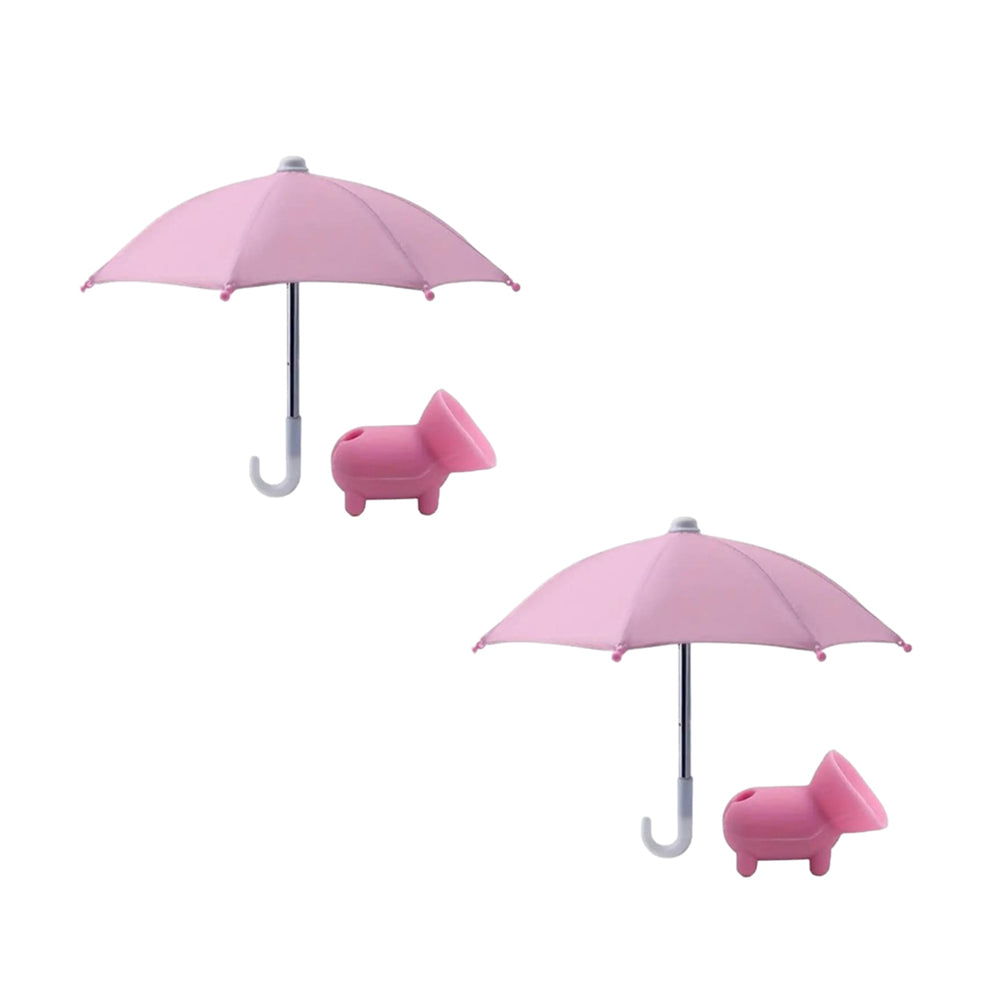 2Pcs Mini Adjustable Sun Shade Phone Umbrella with Suction Cup Stand