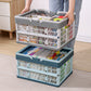 Portable Foldable Storage Basket for Camping Shopping and Home-Blue
