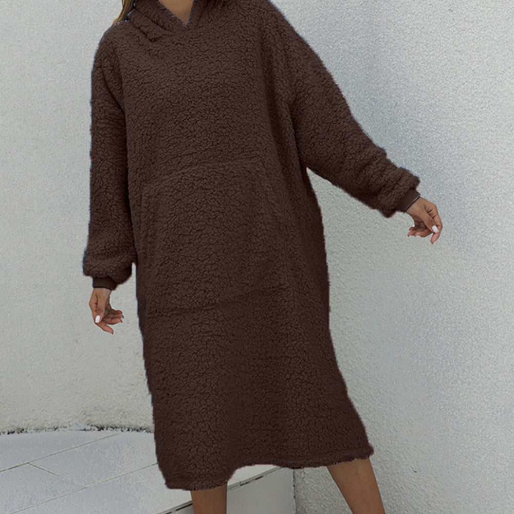 Reversible Faux Shearling Hooded Blanket