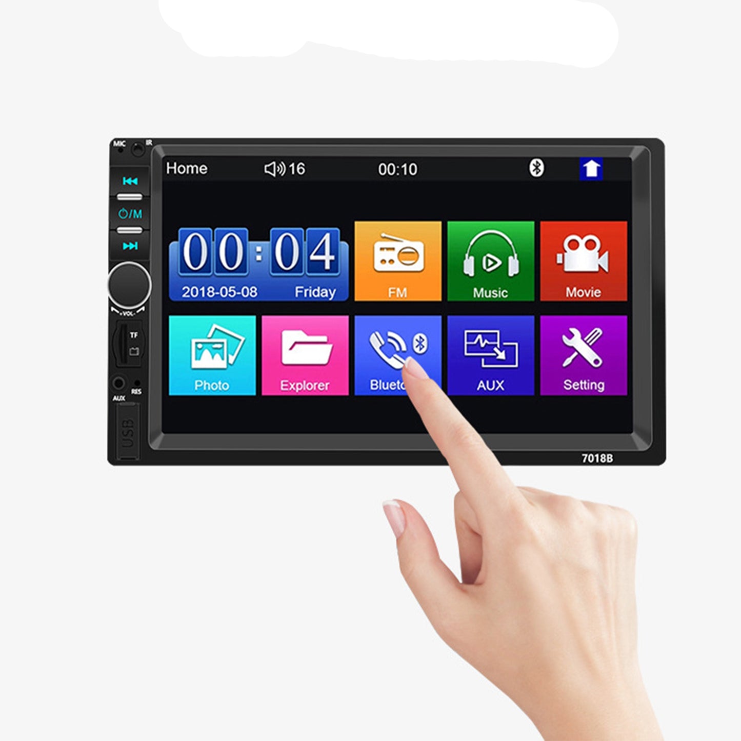 7-inch Touch Screen Bluetooth Double din Car Stereo Radio Compatible with Carplay/Android with Rear View Camera Remote