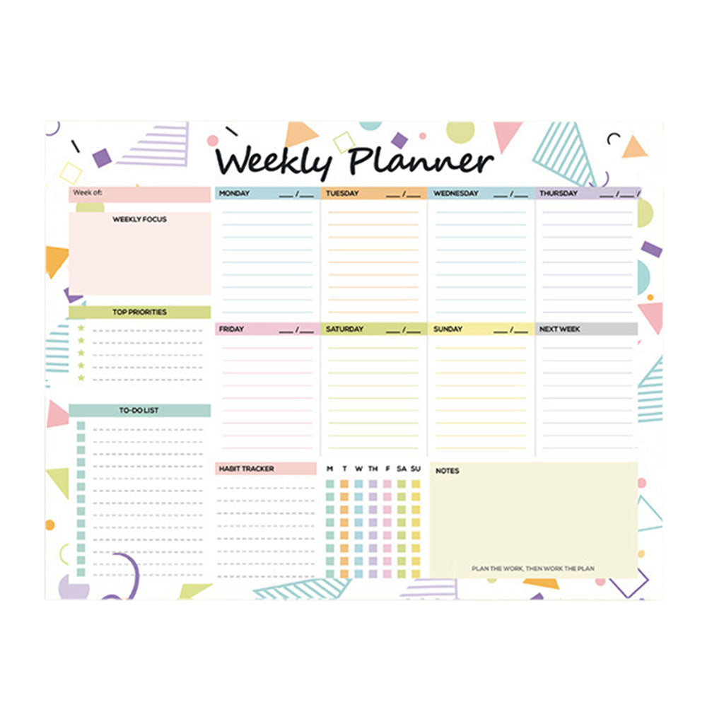 Weekly To Do List Notepad Undated Planner With 52 Sheets Weekly Planner