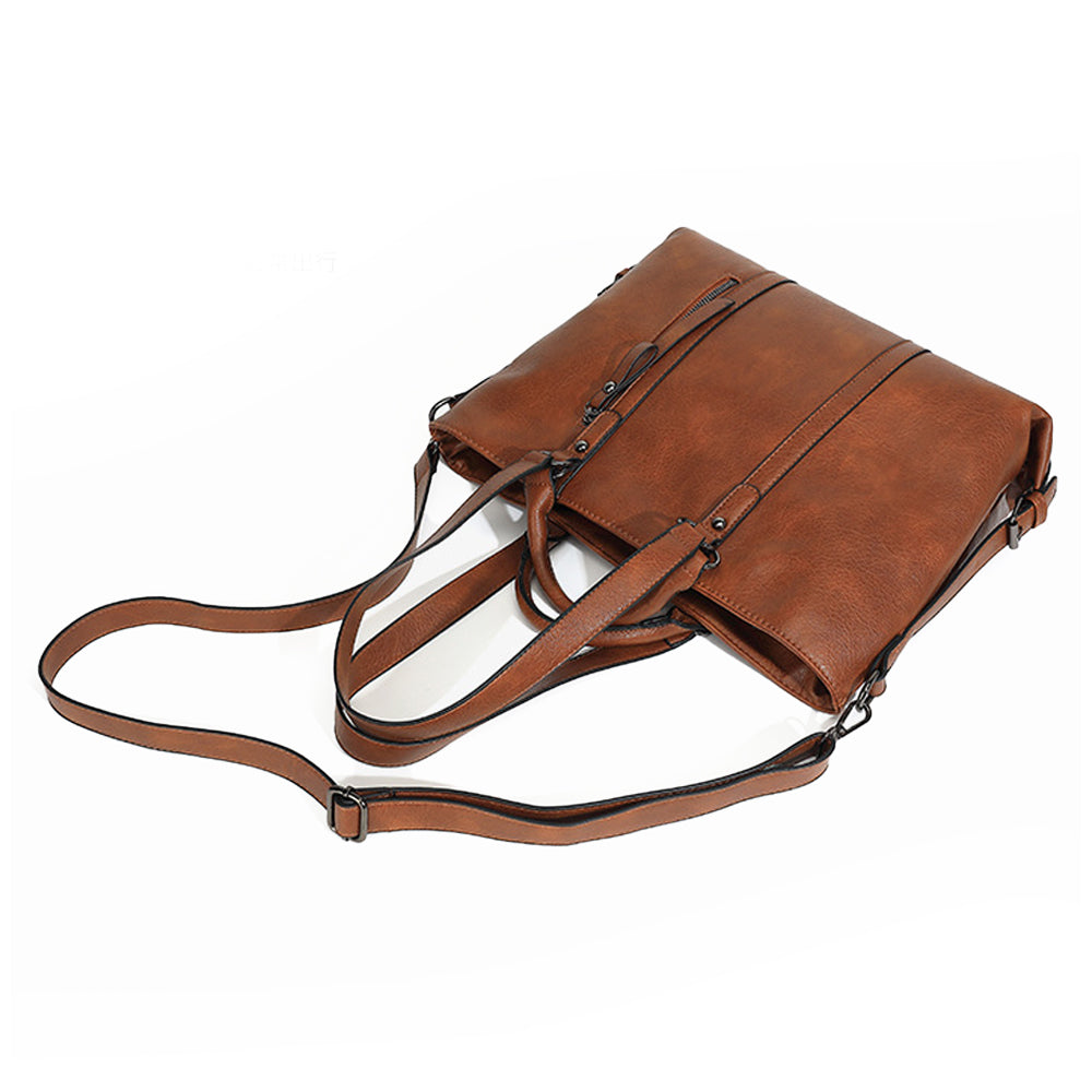PU Leather Women's Tote Handbag for Work and Travel