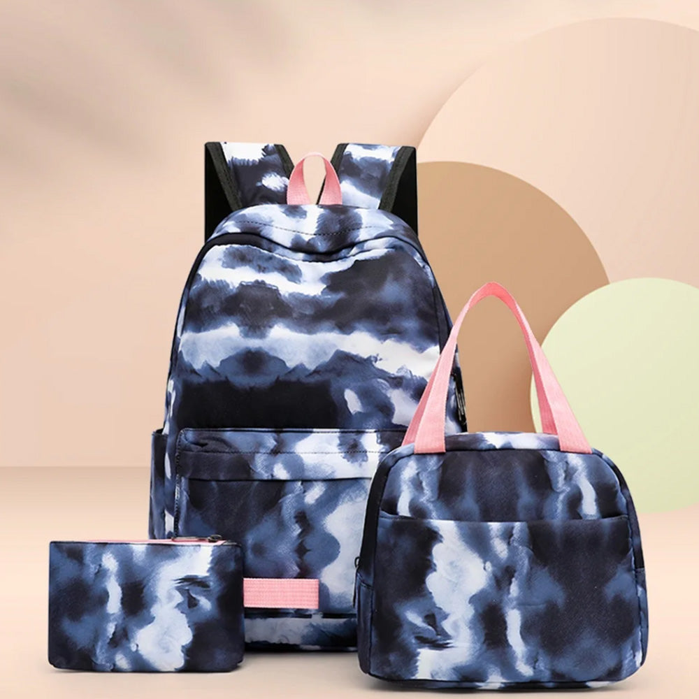 3PCS Boys Girls Gradient Color Backpack Set School Backpack Lunch Bag Pencil Case