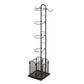 4 Tier Sports Equipment Ball Storage Rack with Basket and Hooks