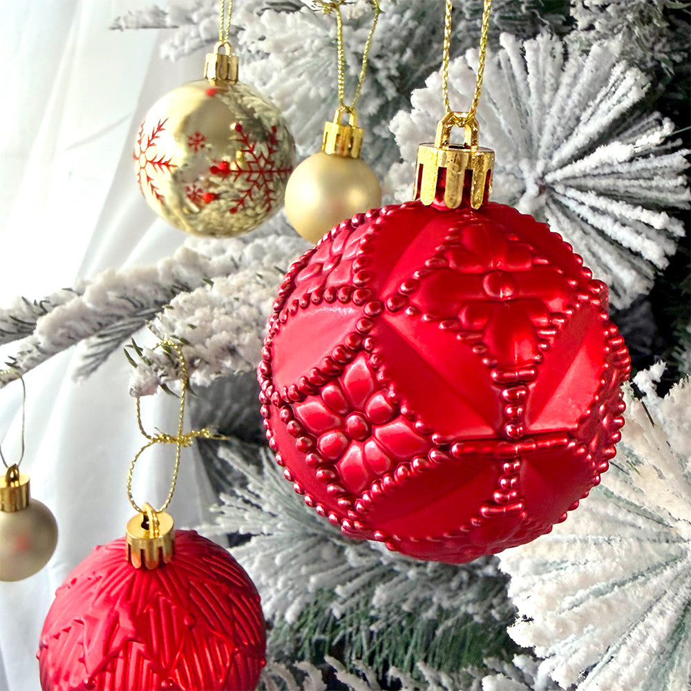 60 Piece Christmas Donut Santa Gnome Ball Hanging Ornament Set