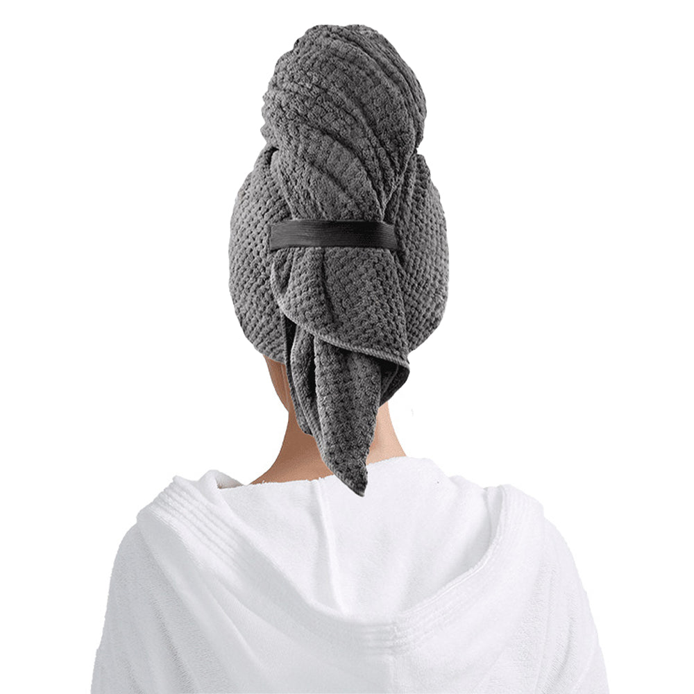 5Pcs Microfiber Hair Towel Wrap with Elastic Strap for Women