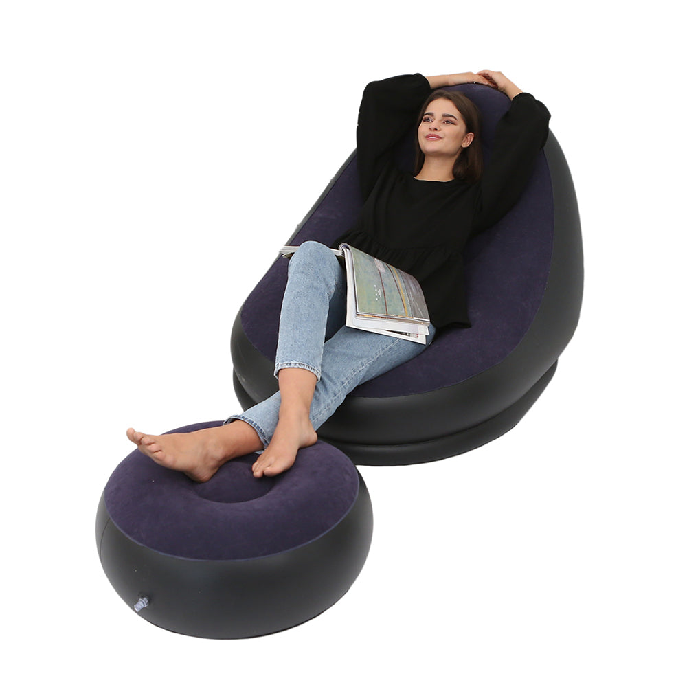 Inflatable Lounge Chair and Footrest Set
