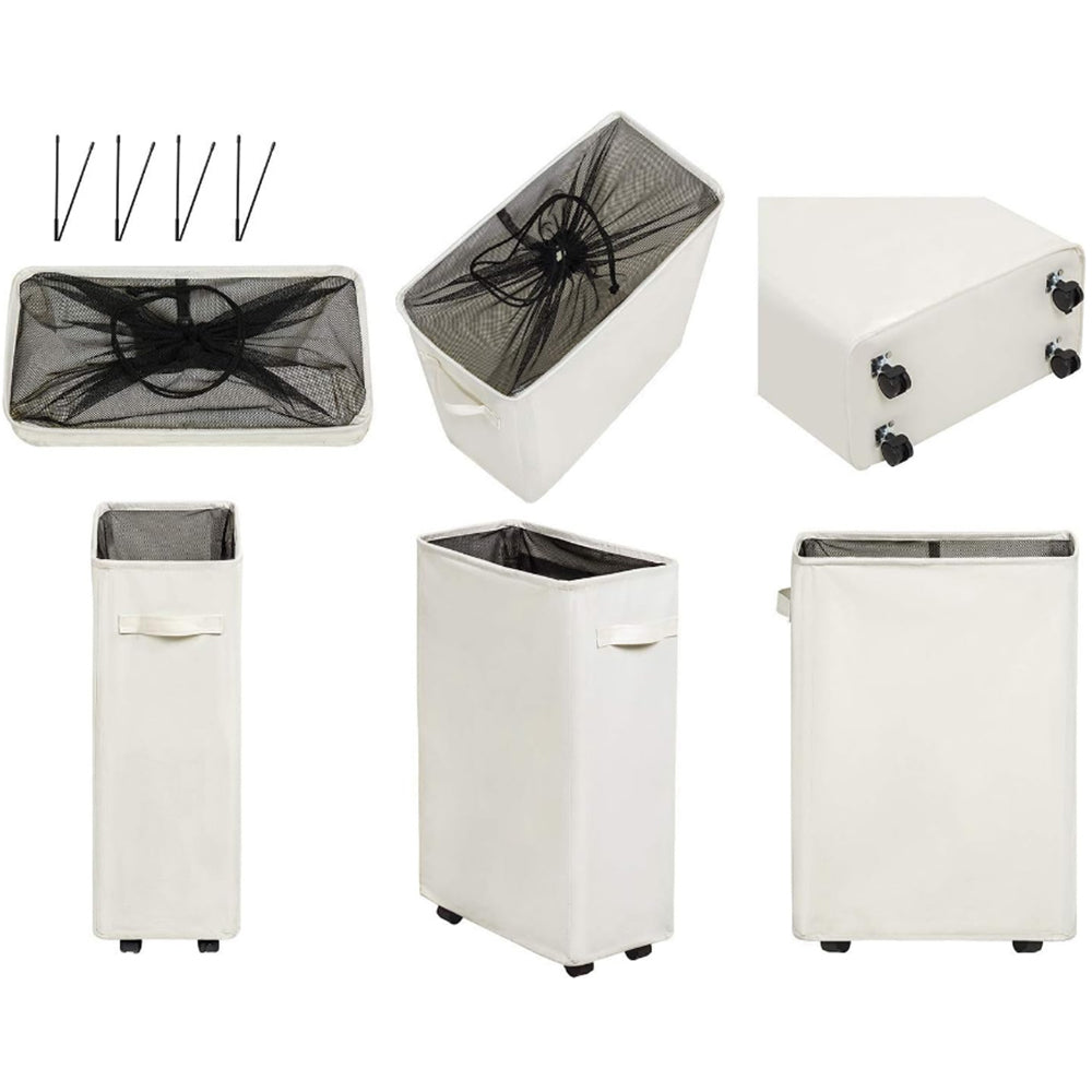 39 x18.5x58CM Foldable Laundry Washing Clothes Storage Bag With Universal Wheels