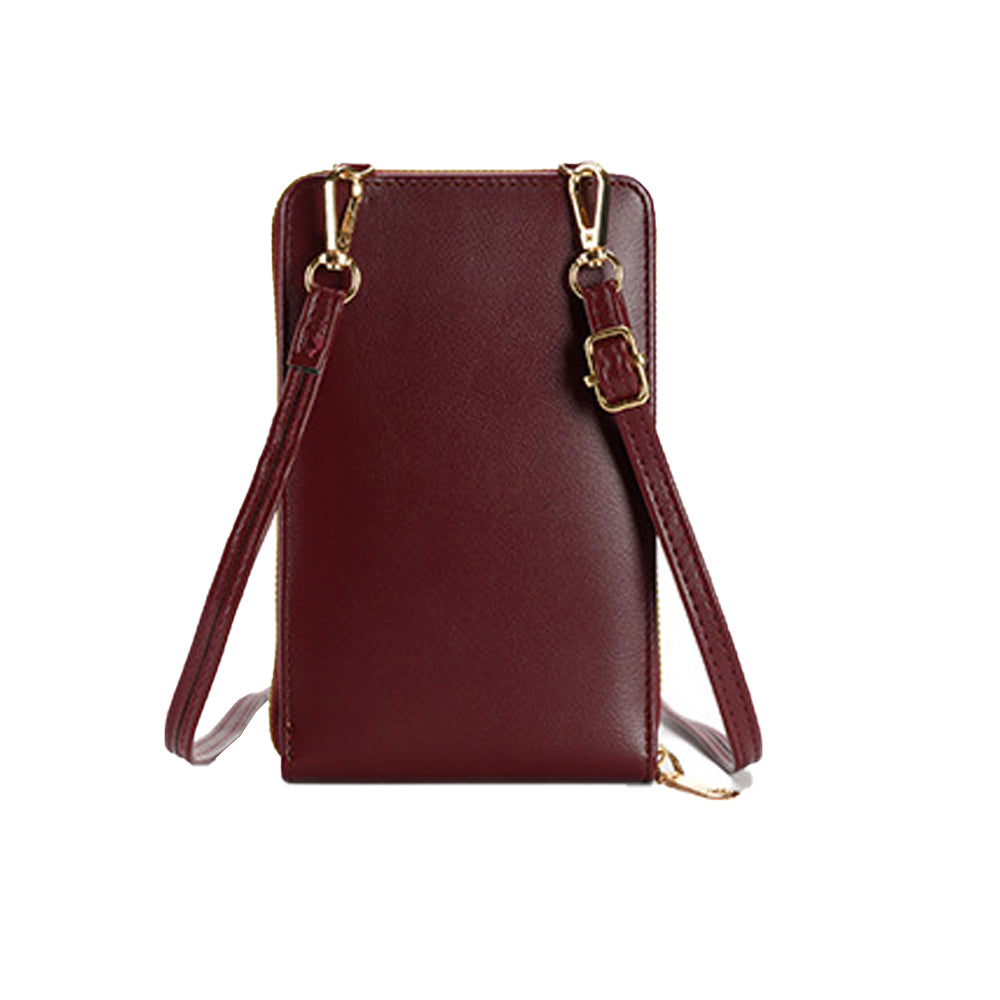 PU Leather Small Crossbody Bag Cell Phone Purse with Belt Buckle