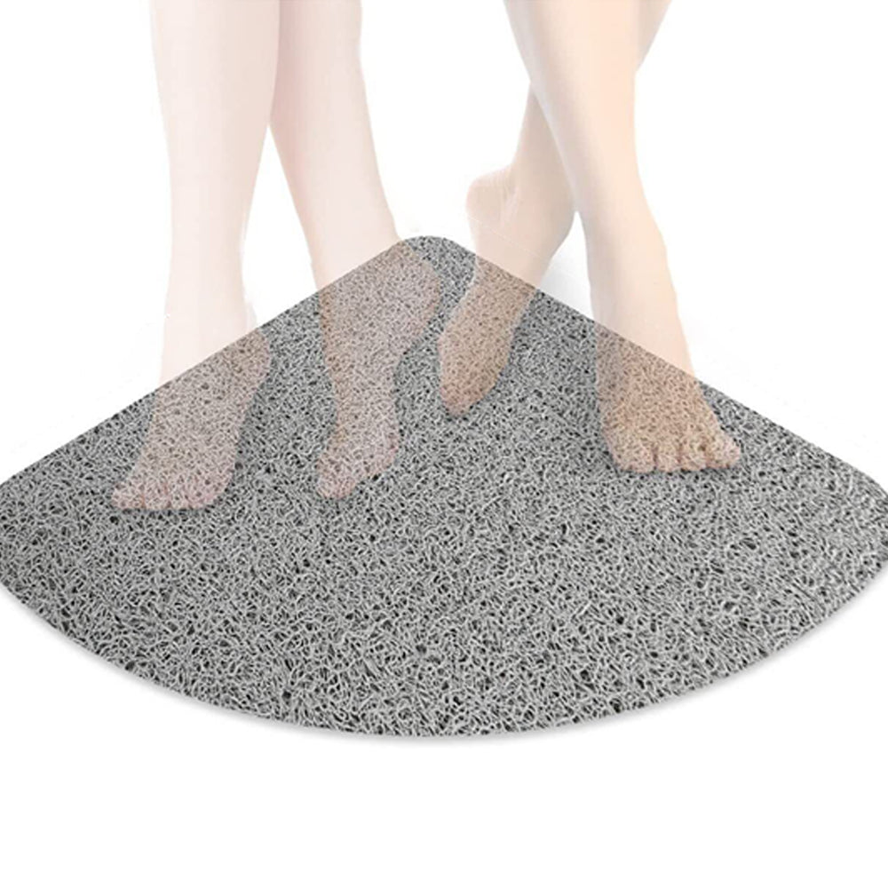Sector PVC Anti Slip Loofah Absorbent Quick Drying Shower Mat