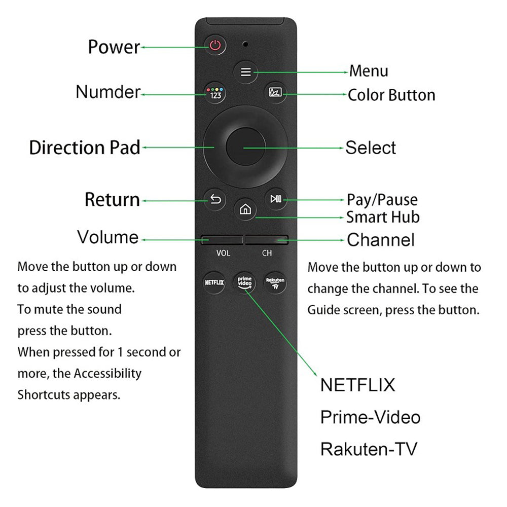 Smart TV Remote Replacement Remote Compatible for Samsung