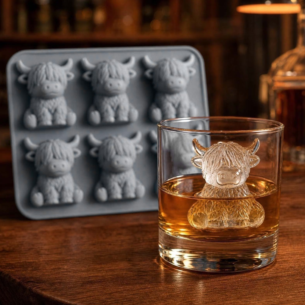 2 Pack 6 Cavity Silicone Highland Cow Ice Cube Molds