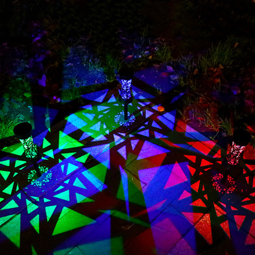Solar Garden Lights with Warm White and Colorful Modes 4-Pack for Outdoor Lighting