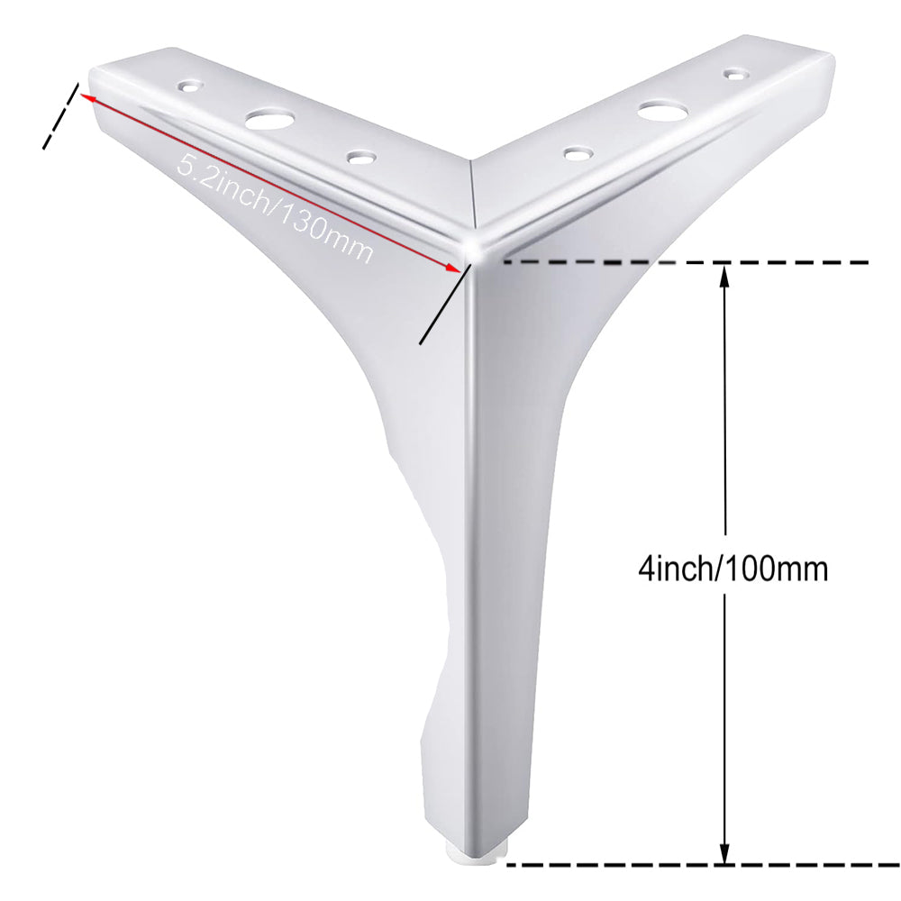 4Pcs Metal Triangle Furniture Legs Replacement For Bed Sofa Cabinet
