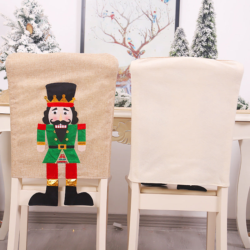 2Pcs Walnut Soldier Chair Cover-Red and Blue