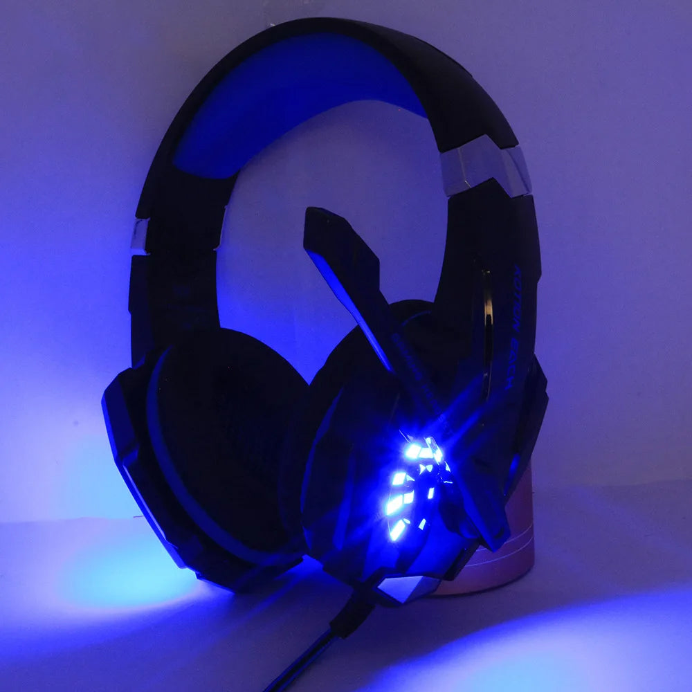 3.5mm Gaming Headset MIC LED Headphones Surround with Splitter  for PC Mac Laptop