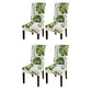 4Pcs Chair Cover Dining Elastic Spandex Anti-dirty Chair Covers-Green Leaves