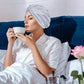 2Pcs Adjustable Double Layer Satin Sleeping Cap Hair Bonnet with Hair Band
