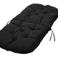 Solid Twill Swivel Rocker Chair Cushion High Back Water Resistant Pad-Black