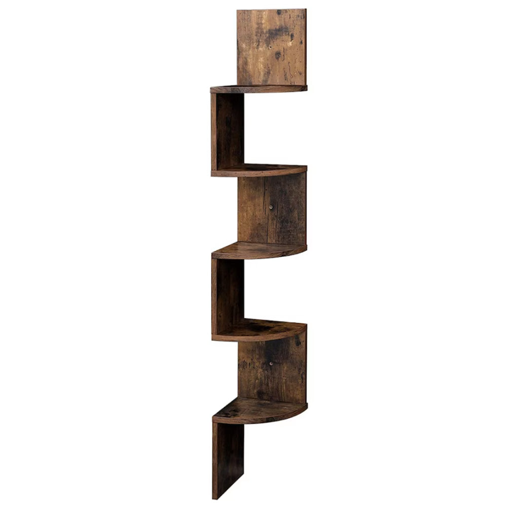 5 Tier Large Zigzag Corner Wall Mounted DVD CD Storage Display Shelf
