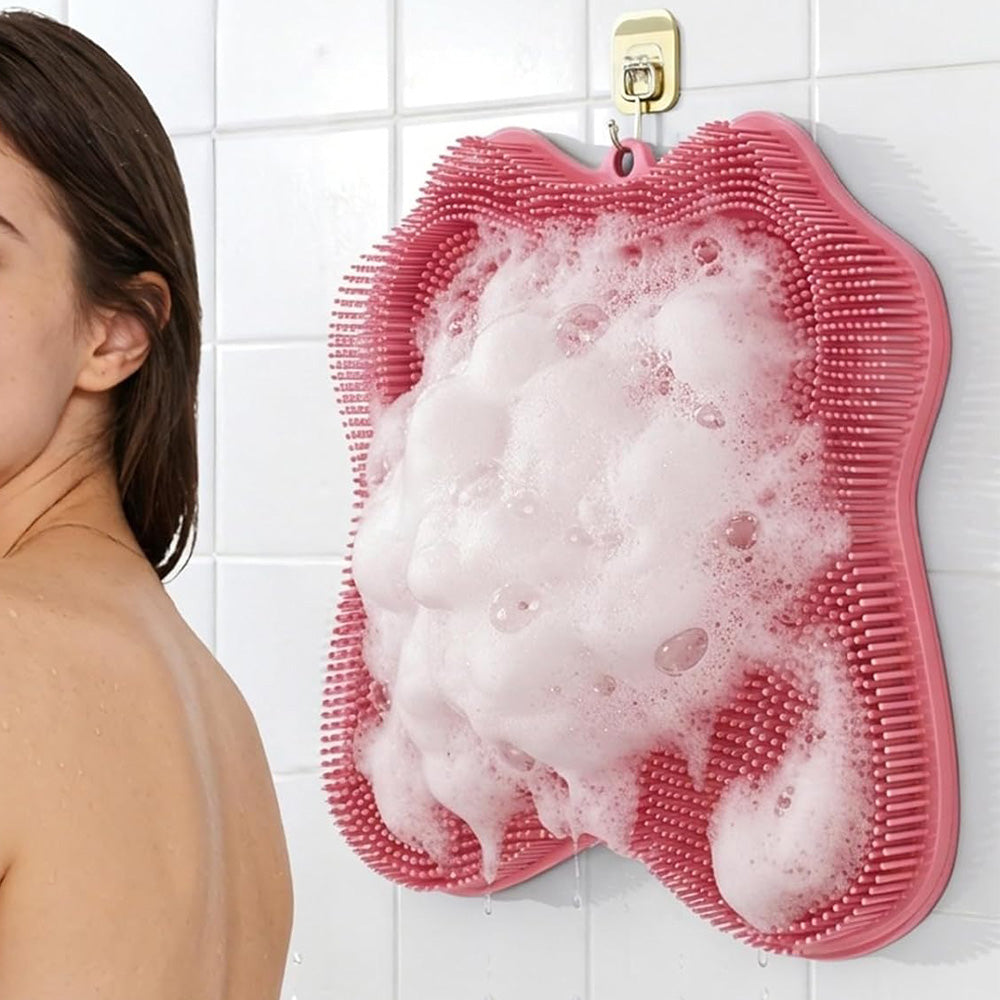 30x28cm Non Slip Suction Back and Foot Cleaning Mat for Showers