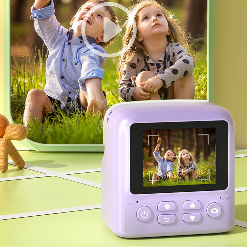 Kids Instant Print Camera with 32GB Memory Card and 5 Rolls Print Paper