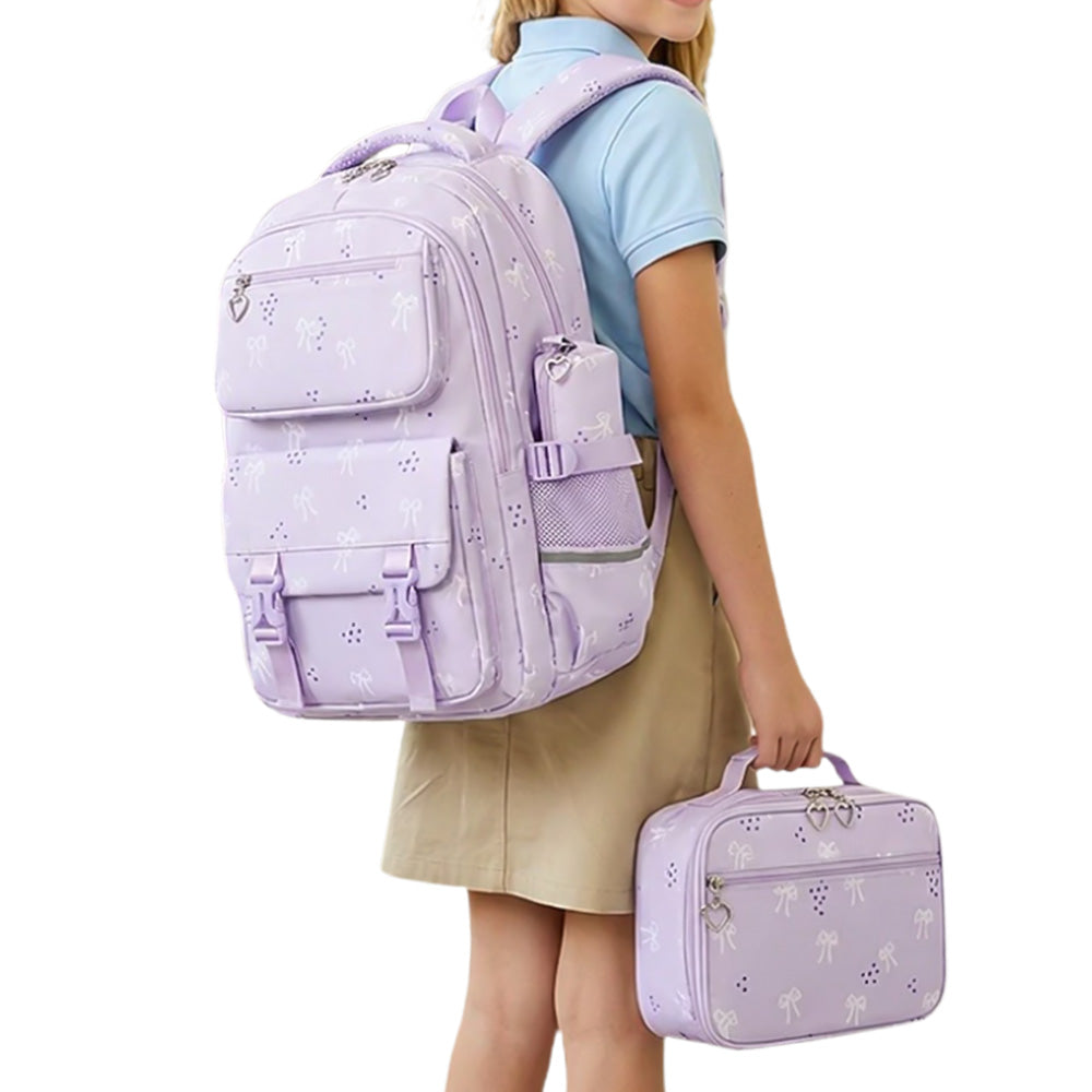 3 Piece Girls School Backpack Set with Lunch Bag Pencil Case