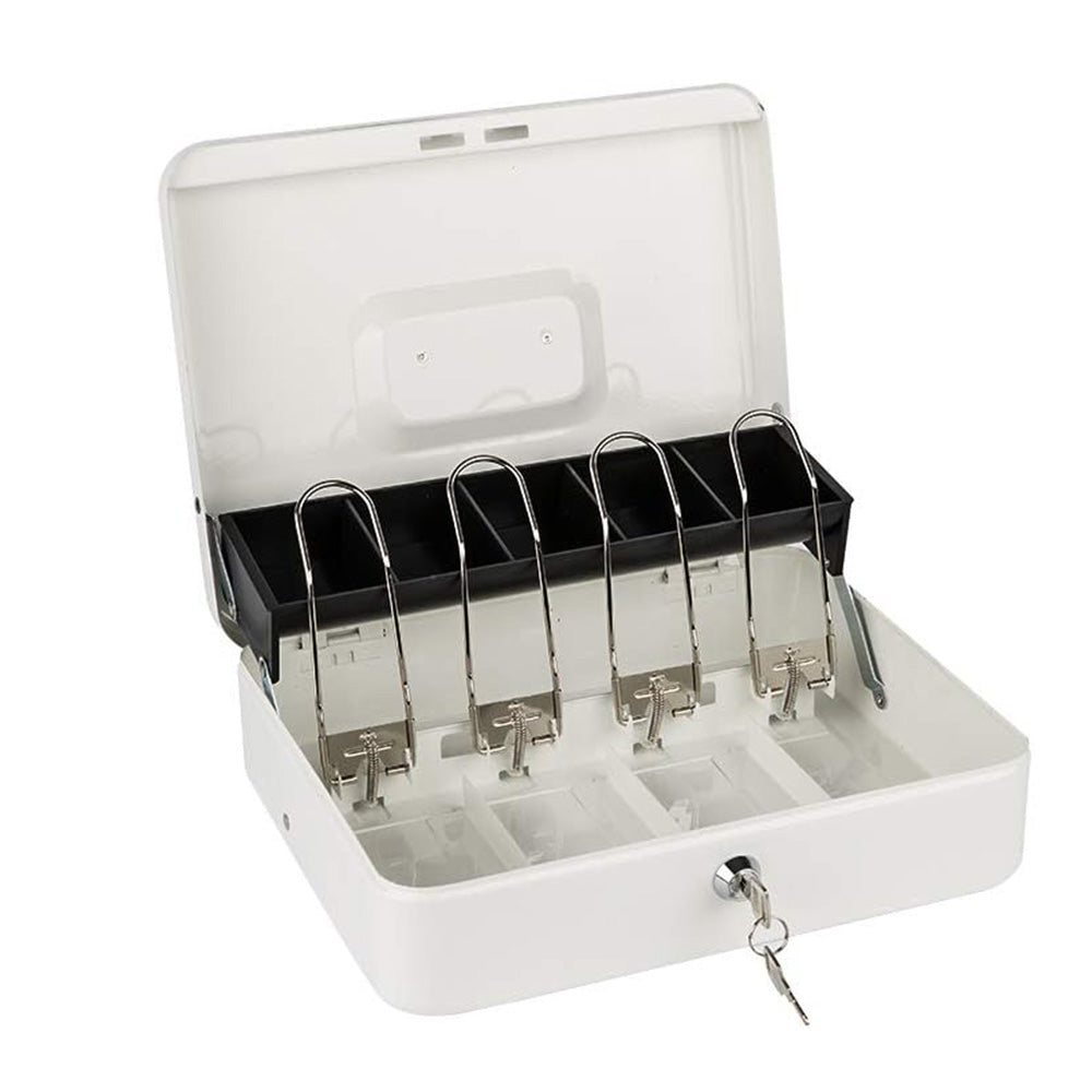 Locking Cash Box with Lock Money Box with Cash Tray