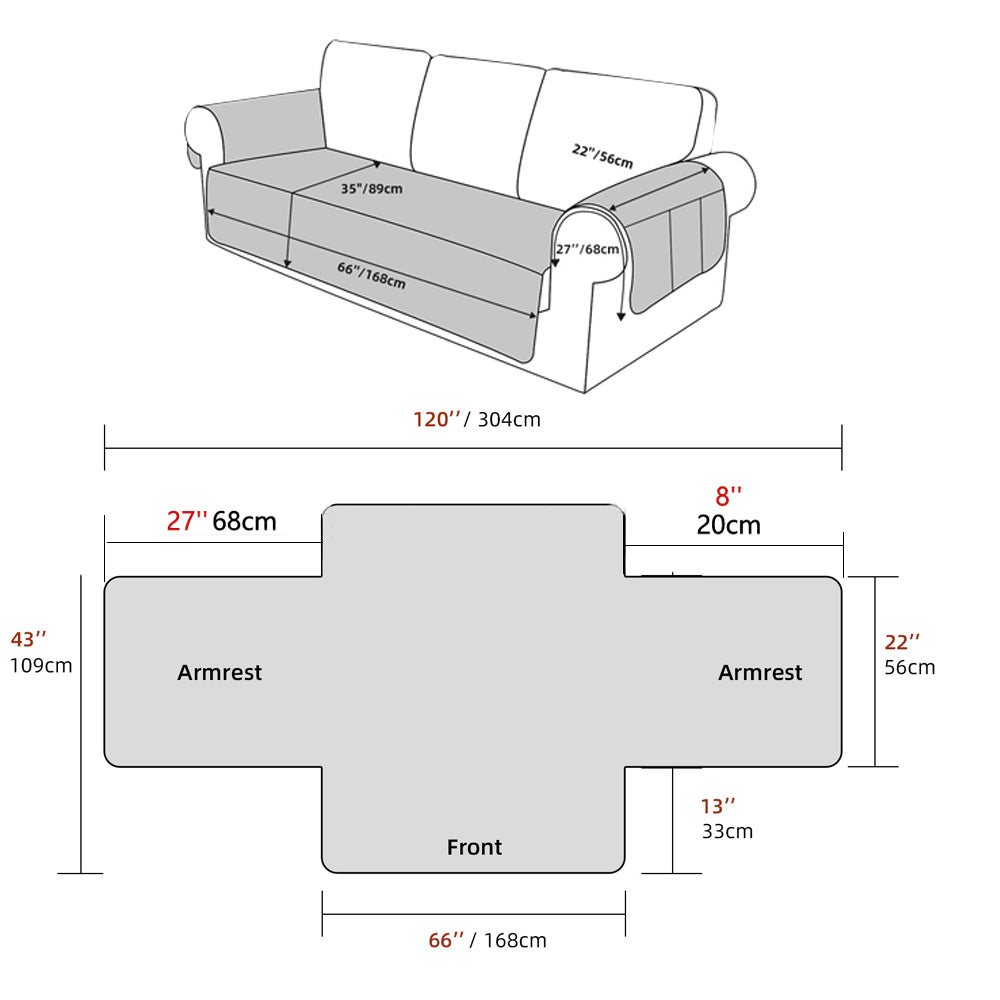 Water Resistant Non-Slip Split Recliner Couch Cover Sofa Chair Slipcovers