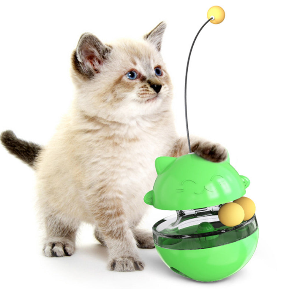 2Pcs Cat Treat Ball Tumbler Interactive Toy