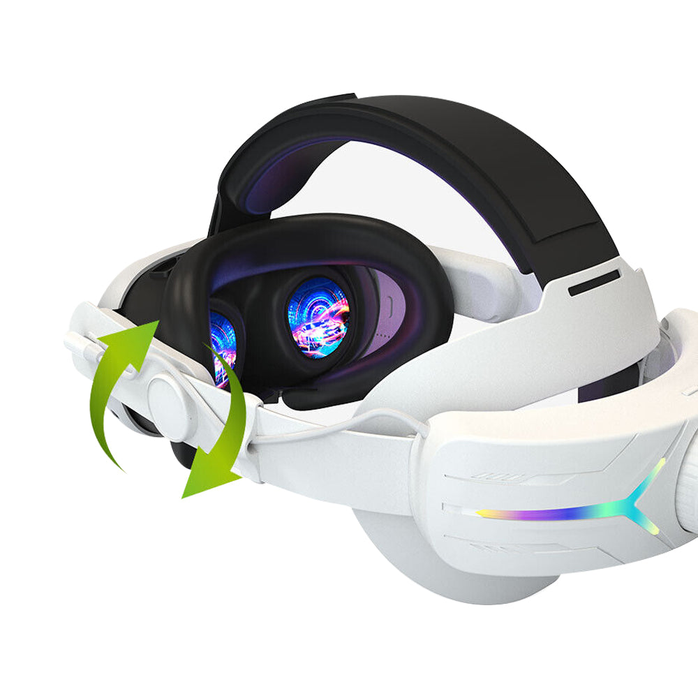 Adjustable RGB Head Strap with 8000mAh Battery for Meta Quest 3 VR  Headset Elite Strap