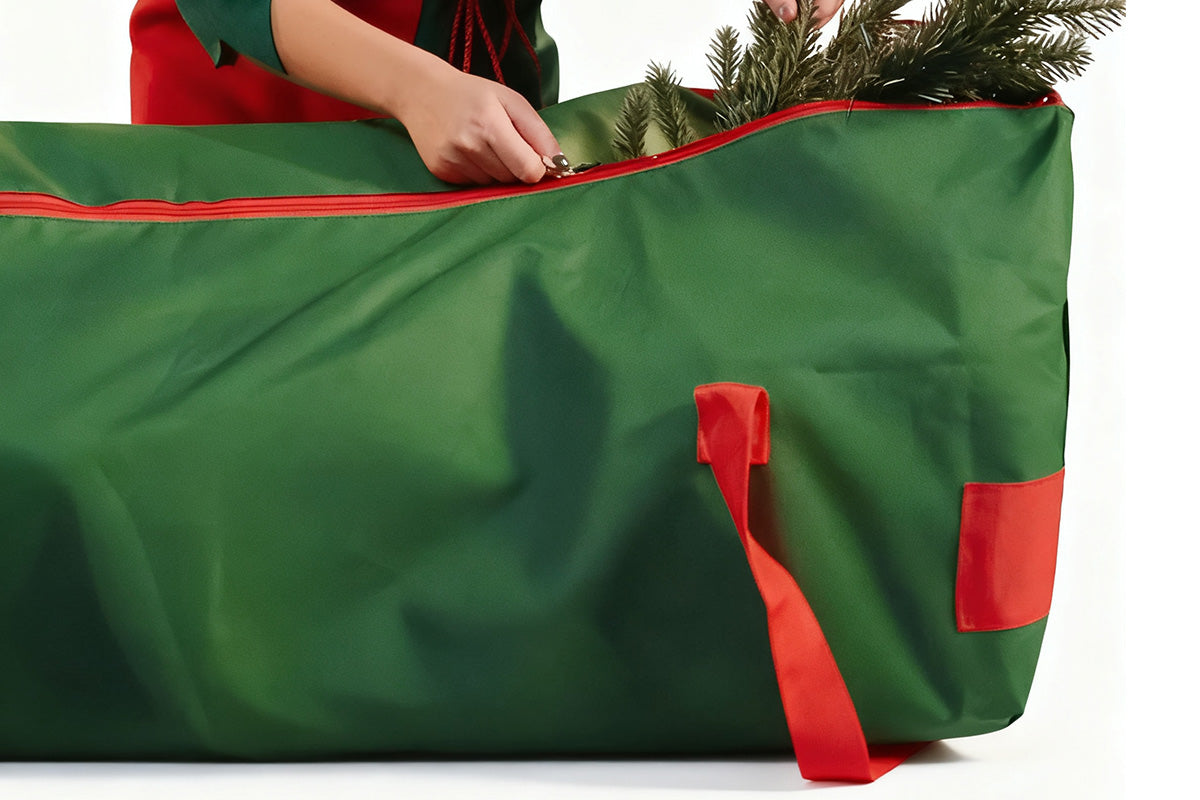 Handy Laundry Rolling Christmas Tree Storage Bag With Handle For Easy Transport-Green