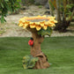 Garden Animal Figurine Resin Bird Water Feeder-Sunflower