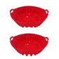 2Pcs Silicone Round Baking Tray Pot with Handle for Air Fryer