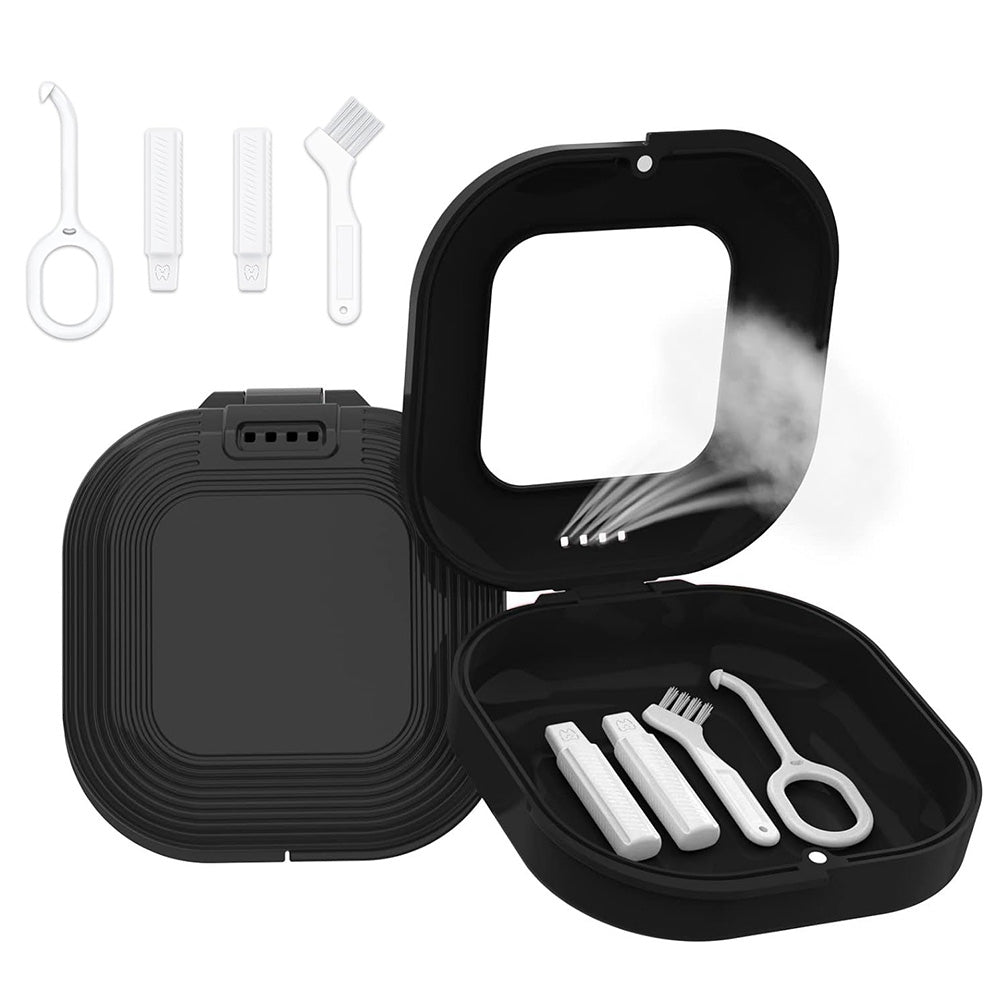 Retainer Case with Mirror and Retainer Removal Tool Mouth Guard Storage Box