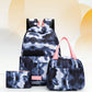 3PCS Boys Girls Gradient Color Backpack Set School Backpack Lunch Bag Pencil Case