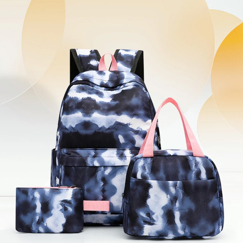 3PCS Boys Girls Gradient Color Backpack Set School Backpack Lunch Bag Pencil Case