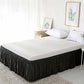 Pompom Fringe Bed Skirt Ruffle Valance Elastic Bed Wrap Around
