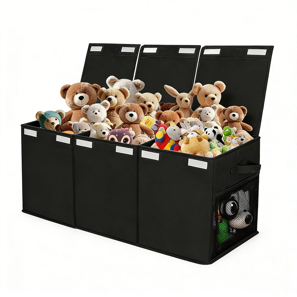 Foldable Toy Storage Organizer Box with Lid and Dividers