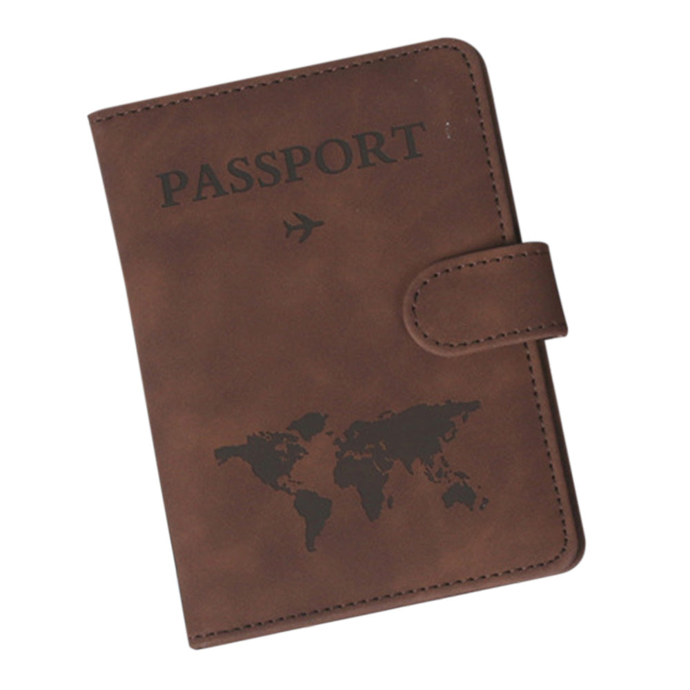 Passport Holder RFID Blocking Leather Cover Wallet With Closure For Travel Essentials
