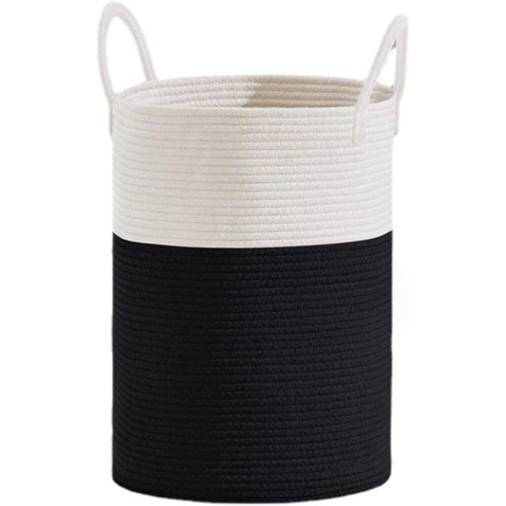 Large Woven Laundry Basket Cotton Rope Hamper for Laundry Toys & Blankets