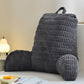 Bedside Backrest Cushion with Armrests Pocket and Washable Cover