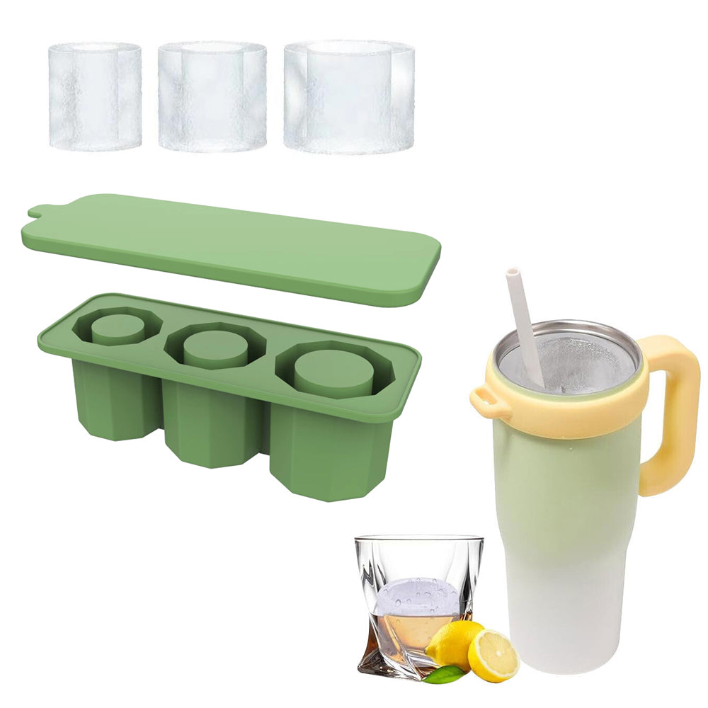 Ice Cube Tray for Stanley 30-40 Oz Tumbler Cup Silicone Ice Mold Maker with Lid