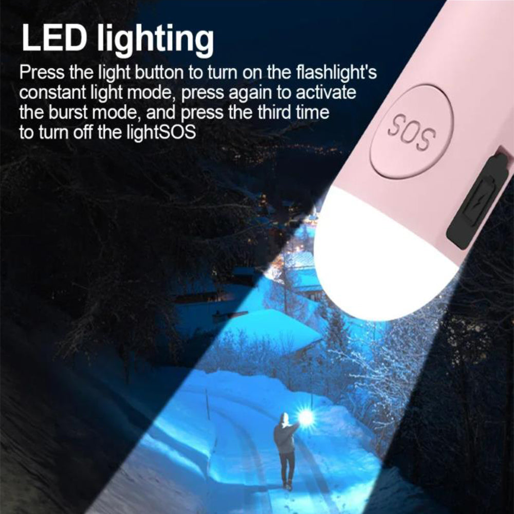 130dB Rechargeable Personal Alarm Keychain with LED Light