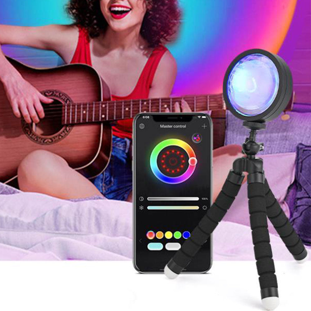 2Pcs Sunset Lamp Projector RGB Color Rotation LED Sunset Projection Lamp Room Decor