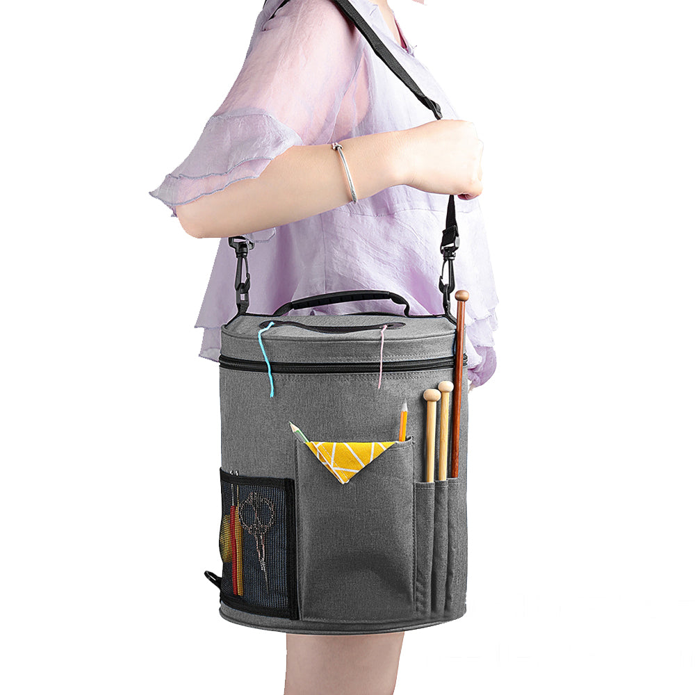 Portable Knitting Crochet Storage Bag with Shoulder Strap