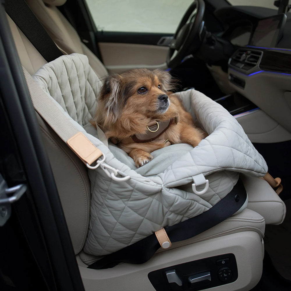 Soft Fluffy Car Seat Booster for Pet Travel Carrier Bed with Long Strap