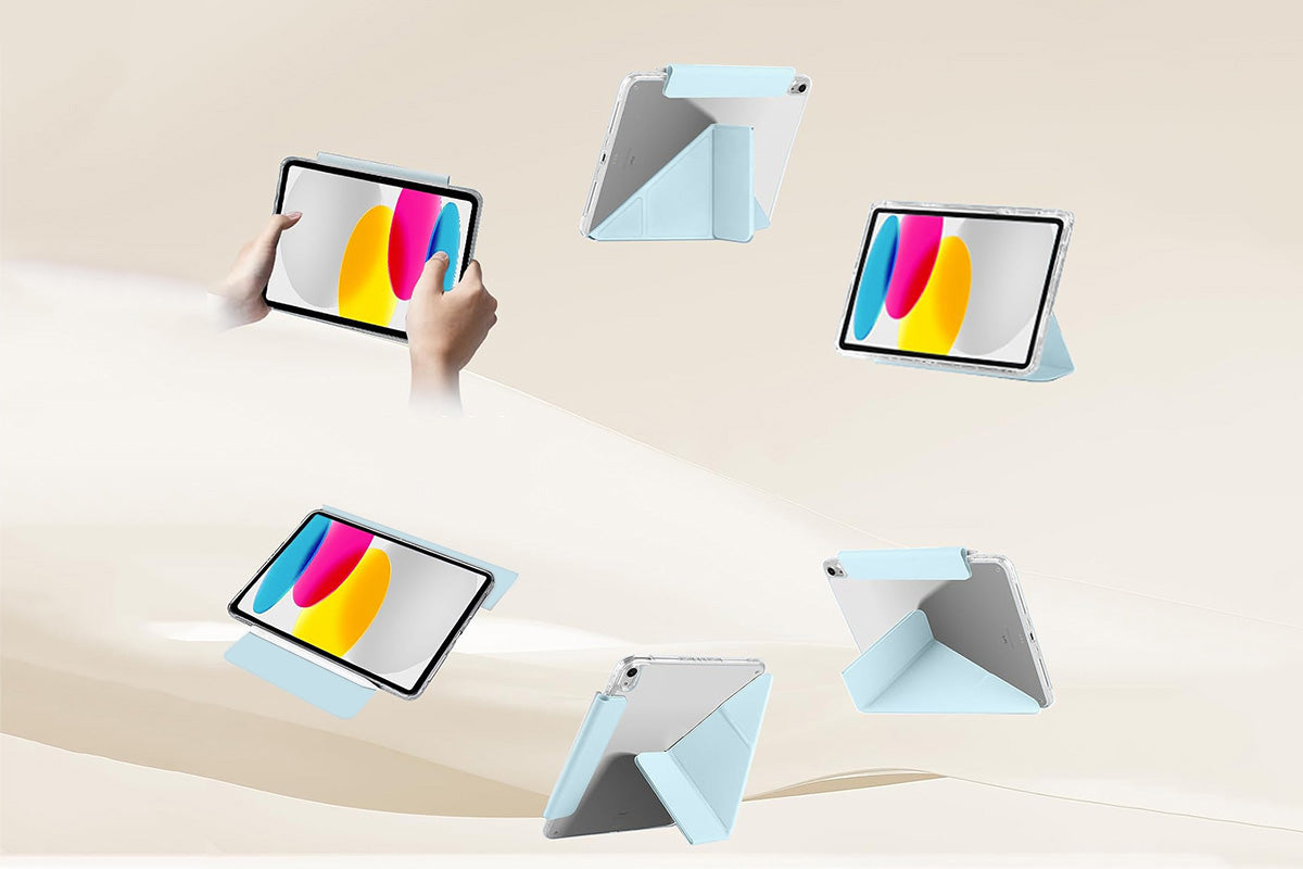 Anti-Bending PC Tablet Case with Multi-Angle Stand Pencil Holder for iPad