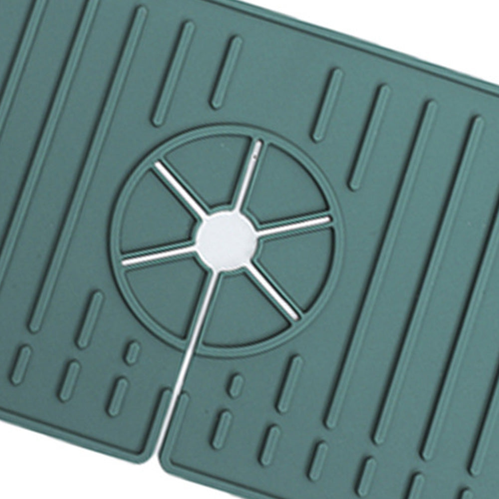 Silicone Sink Mat Quick Dry Sink Splash Guard for Kitchen and Bathroom-Green